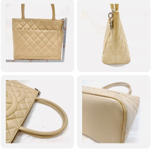 Authentic CHANEL Caviar Leather Medallion Tote Shoulder Bag Purse 12”x10” 💝 - Picture 4 of 9